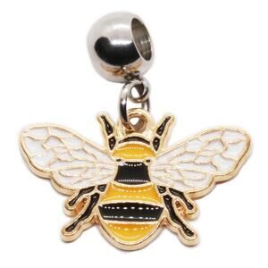 Bee Charms - Bee Decor Stainless Steel Connector with Metal Alloy Charm